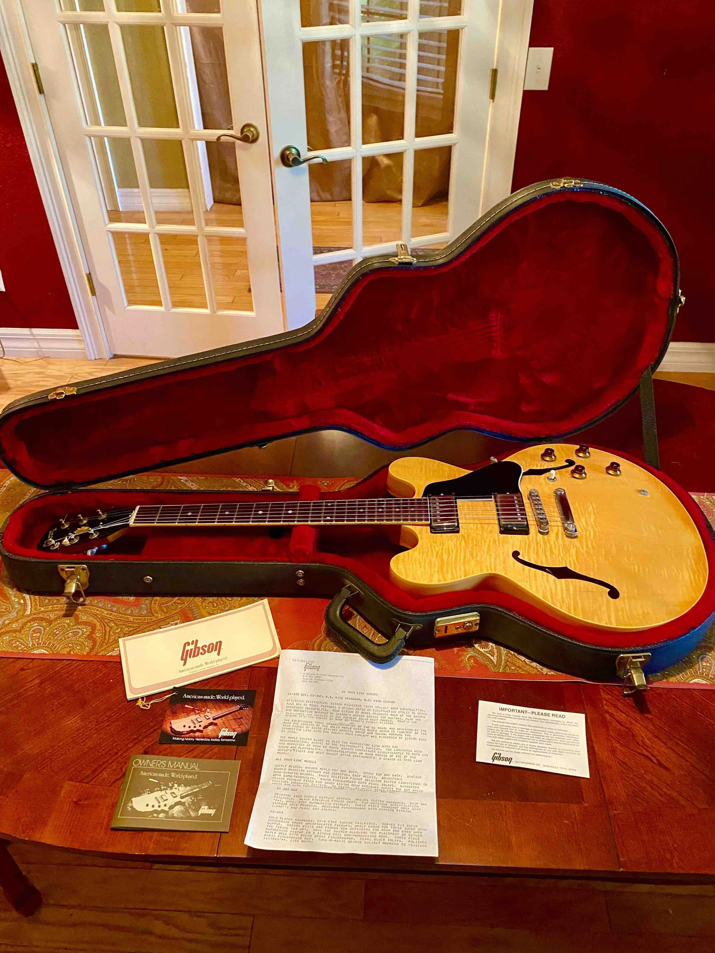 1984 Gibson ES 335 Dot Reissue Custom Shop in Antique Natural with